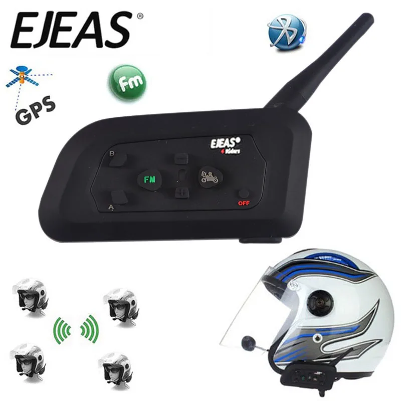 Bluetooth гарнитура для мотоциклетного шлема с FM радио 1200 м|Наушники шлемов| |