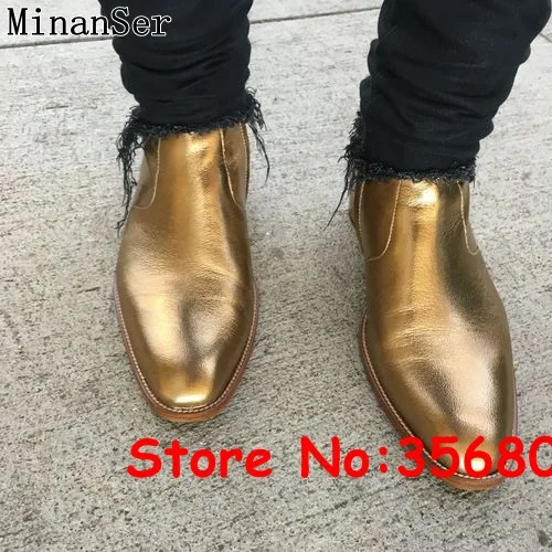 Ботинки Челси в британском стиле с острым носком мужские повседневные ботильоны