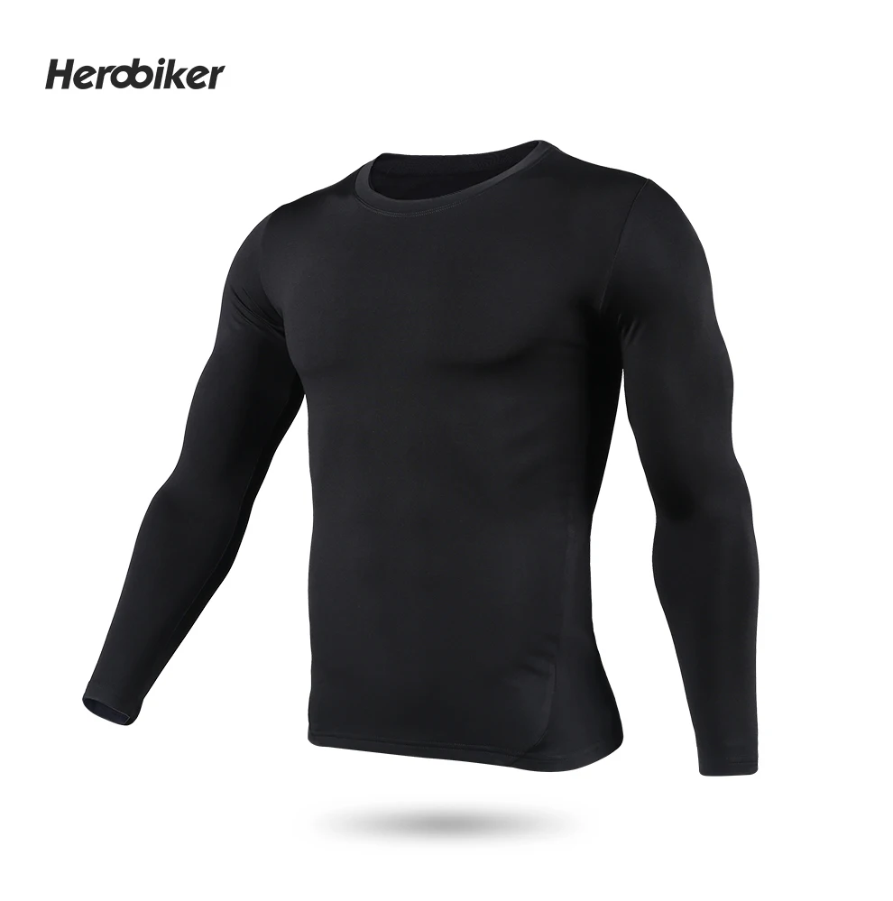 Herobiker мотоцикл комплект термобелья Мотоцикл Лыжный Спорт зимние теплые базовые слои плотные кальсоны топы и брюки комплект