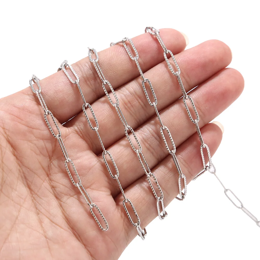 НОВАЯ ЦЕПОЧКА из нержавеющей стали ручной работы овальная звеньевая цепочка для