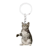 cat acrylic british shorthairs keychain animal fashion cute charms men key chain ring boyfriend gifts for women keyring