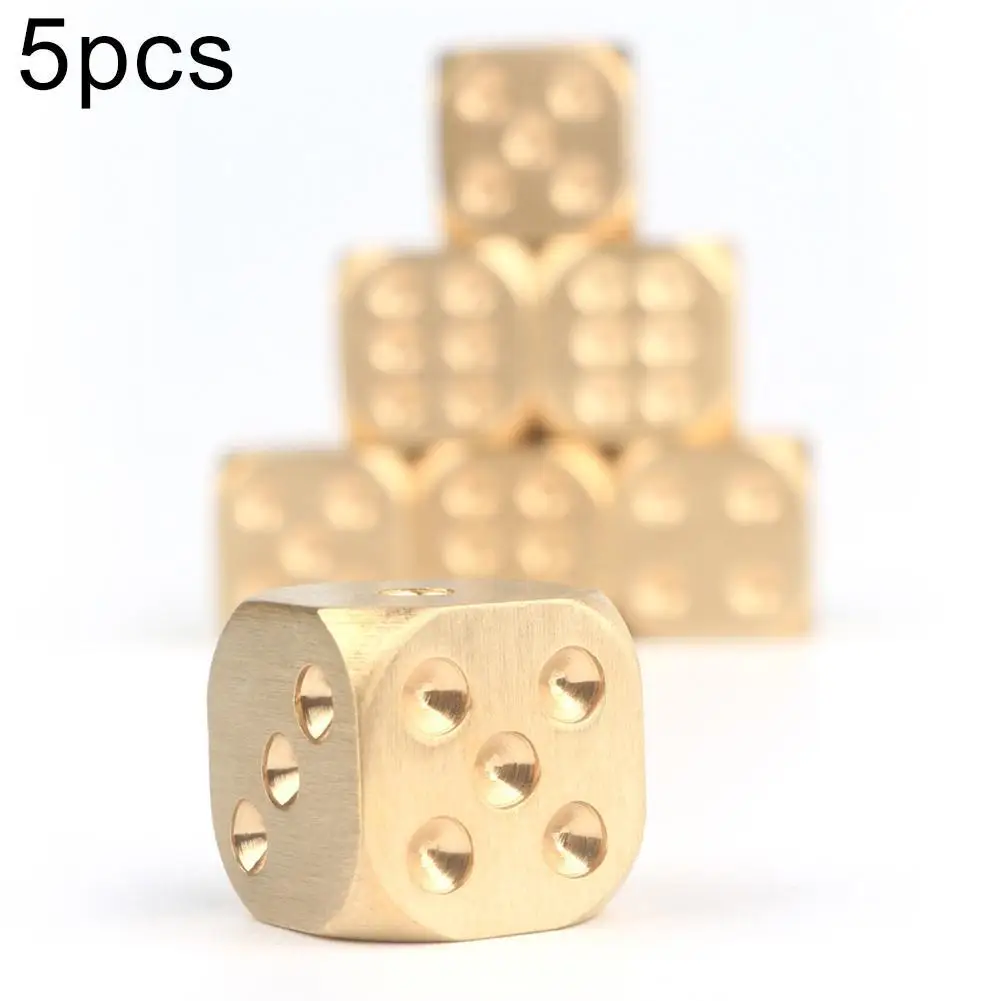 5 шт. 15x15 мм Твердые Латунные полигедрические кости для клуба бара игры настольной