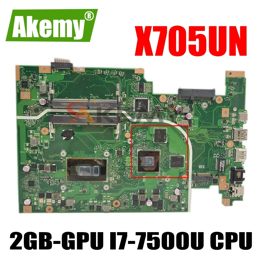 

Akemy X705UN Материнская плата Asus Vivobook 17 X705UN X705U протестированная Материнская плата ноутбука 2GB-GPU I7-7500U CPU