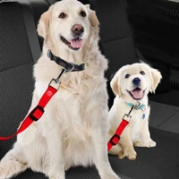 pet dog cat car seat belt adjustable nylon fabric car safety harness lead leash for small medium dogs travel clip pet supplies