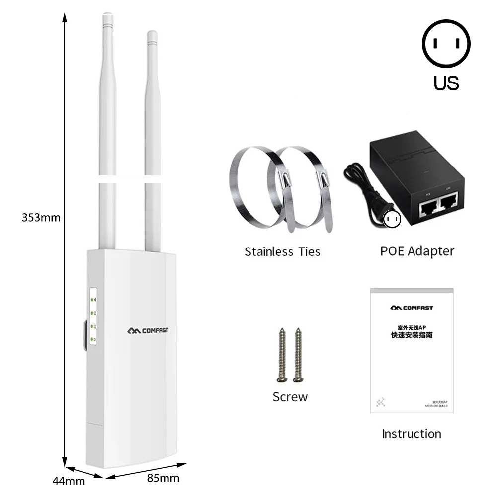 

COMFAST CF-EW72 Router 1200Mbps 802.11AC Wireless Dual-Band 2.4G+5.8G Long Range WiFi Coverage Access Point Router Outdoor