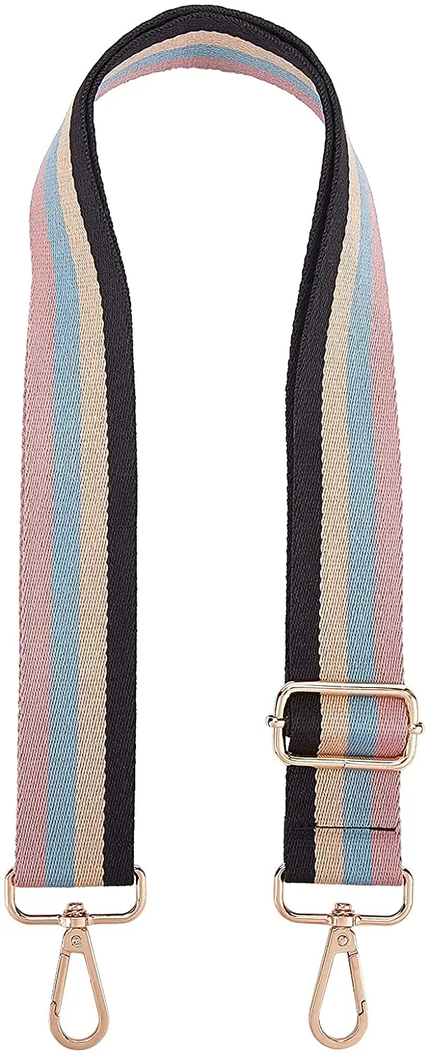 

1 PCS 27.95Inch Rosy Brown Adjustable Bag Straps Canvas Wide Shoulder Straps Replacement Bag Belt with Light Gold Alloy Adjuster