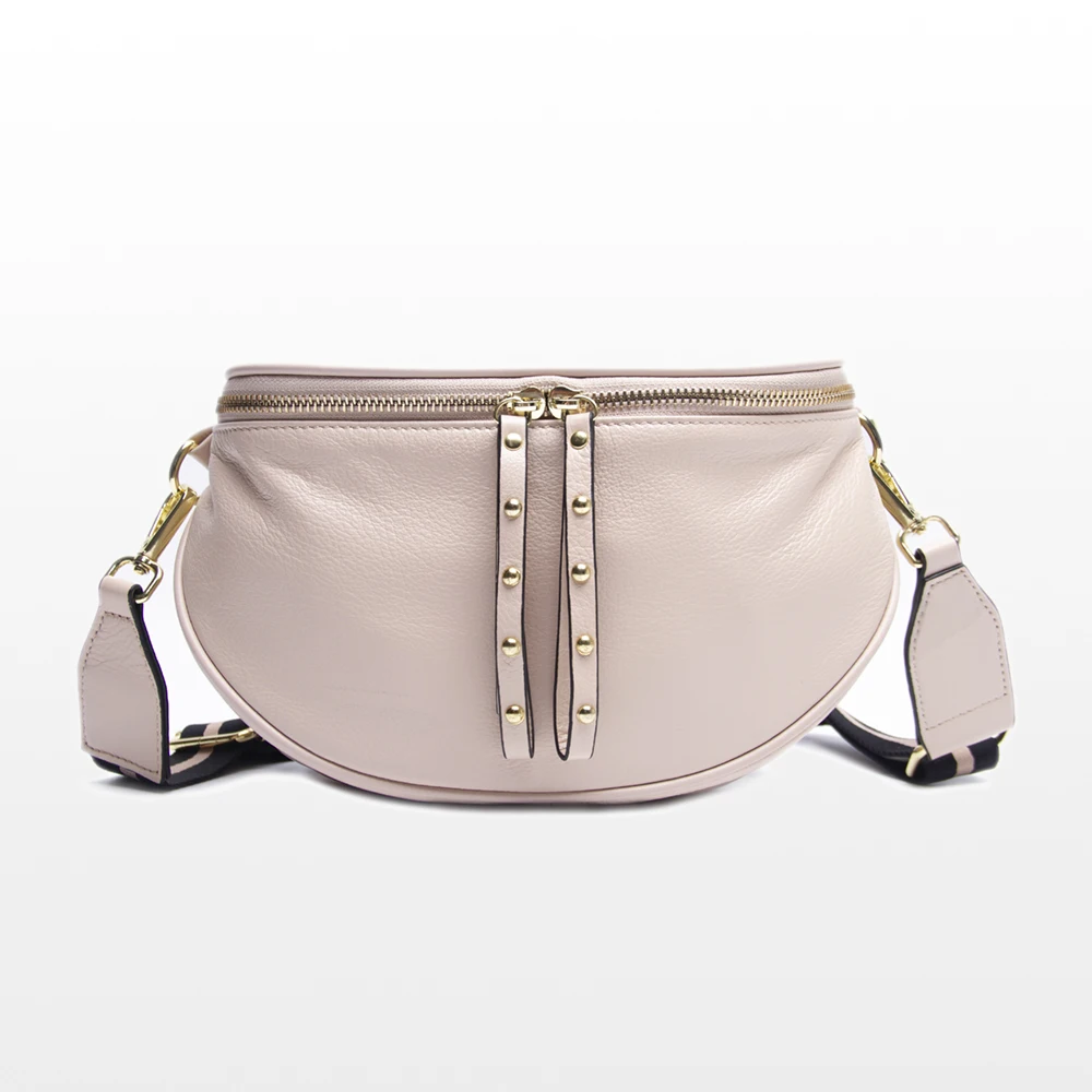 

Ellovado Luxury Soft Genuine Leather Women Crossbody Bag New Designer Fashion Cowhide Shoulder Handbag Multi-Purpose Chest Bag