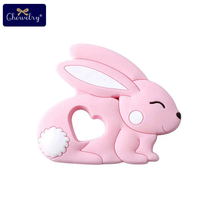 Pink rabbit 1 шт Силиконовые Прорезыватели грызунов животных силиконовый кулон с лисичкой Детские трофеи детский Прорезыватель без БФА, силиконовый шарики Дети Товары игрушки - Цвет: Pink rabbit