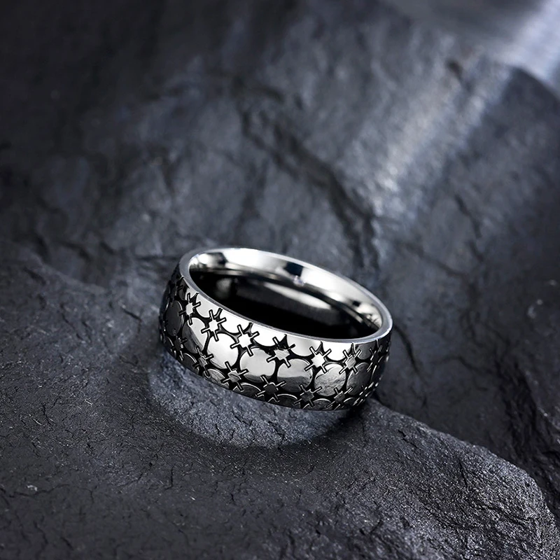 Кольца мужские из нержавеющей стали простые литературные стильные кольца