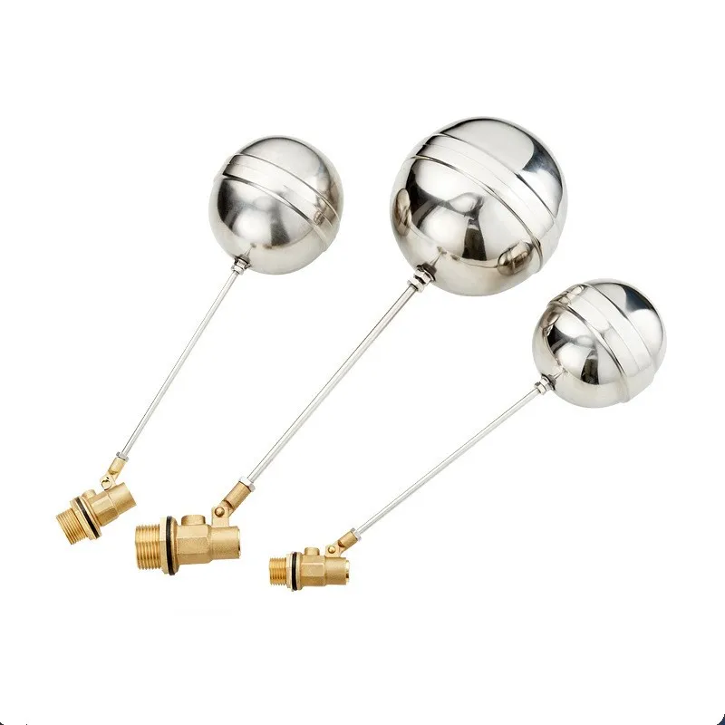 

1/2" 3/4" 1" Brass Float Valve Cold and Hot Water Tank Floating Ball Valve SS201 Stem Flow Control Cistern/Expansion Tanks