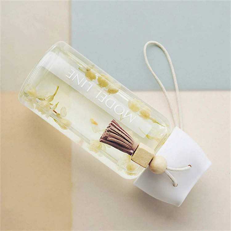 Новая стеклянная бутылка для воды привязанная веревка кисточка открытый милый