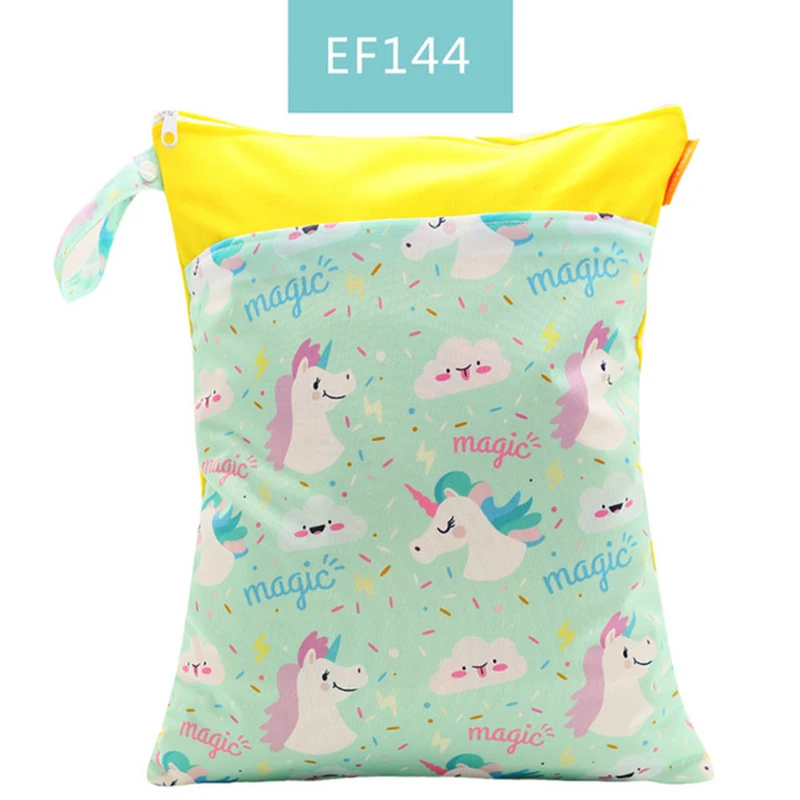 EF144 30x40CM Hylidge печатная водонепроницаемая сумка с двойным карманом для влажных и сухих подгузников многоразовая сумка для закусок тканевые сумки с ручками для мокрого плавания 30*40 см тканевые сэндвич-сумки - Цвет: EF144 30x40CM