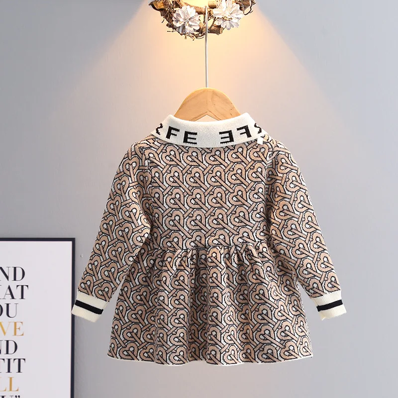 Осень-зима 2022 платье-свитер для девочек Детский свитер принцессы детский пуловер