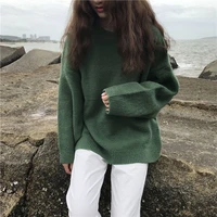 autumn and winter new round neck wearlloose harajuku bfssweater female students lazy solid color coat