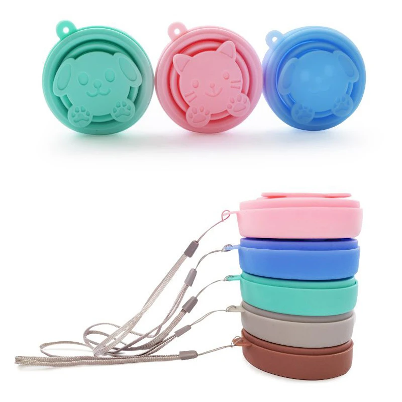 170 мл Складная силиконовая чашка с крышкой для путешествий кемпинга