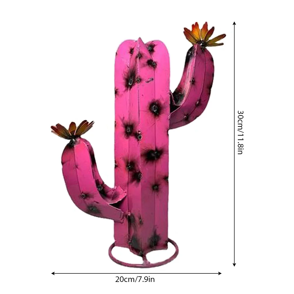

20x30cm Garden Plant Cactus Sculpture Mexican Metal Art Metal Backyard Sculpture Decor Home Decoration Outdoor Lawn Ornaments