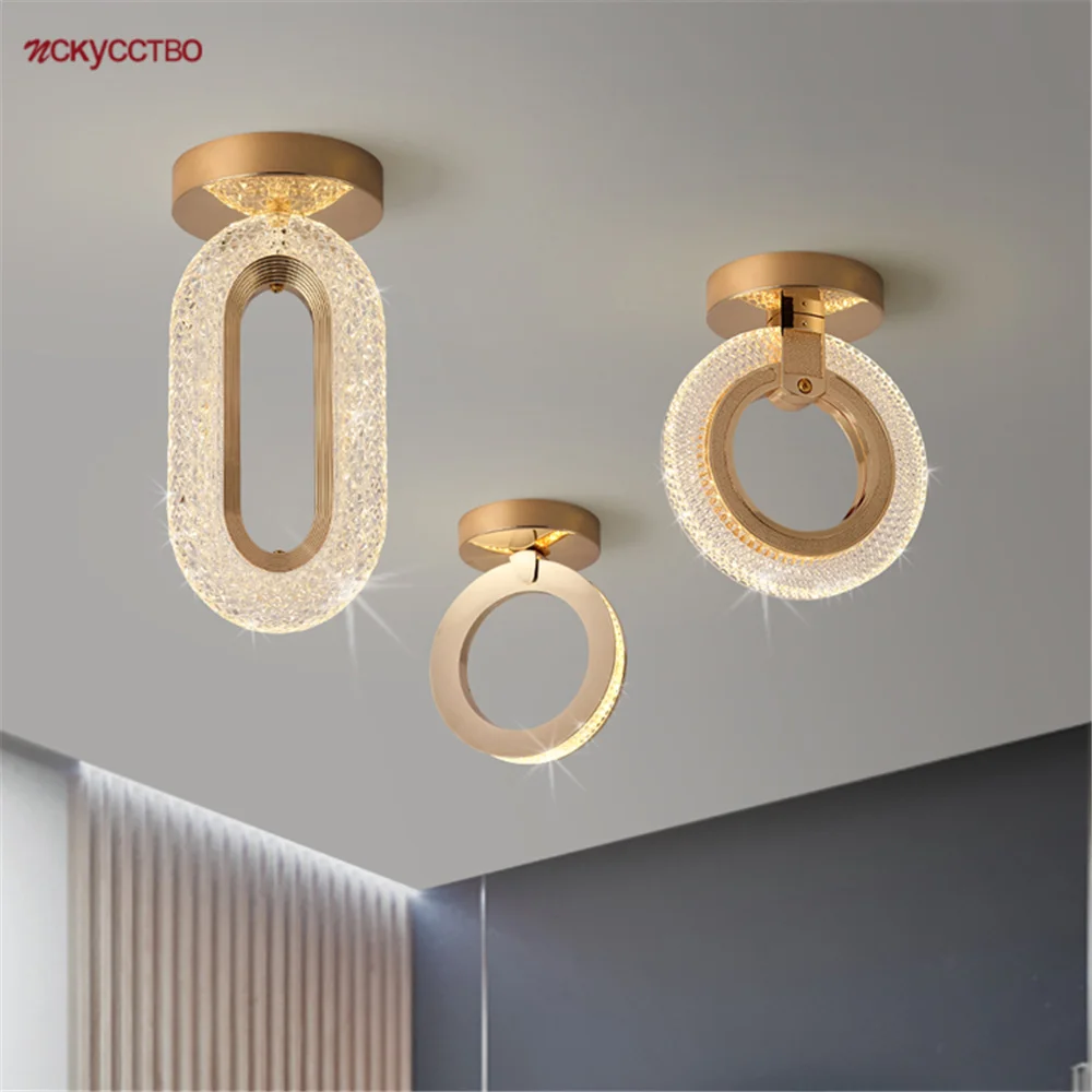 

Nordic Design Акриловый Овальный роскошный светодиодный потолочный светильник с кольцом для гостиной коридор в помещении, домашнее украшение, со...