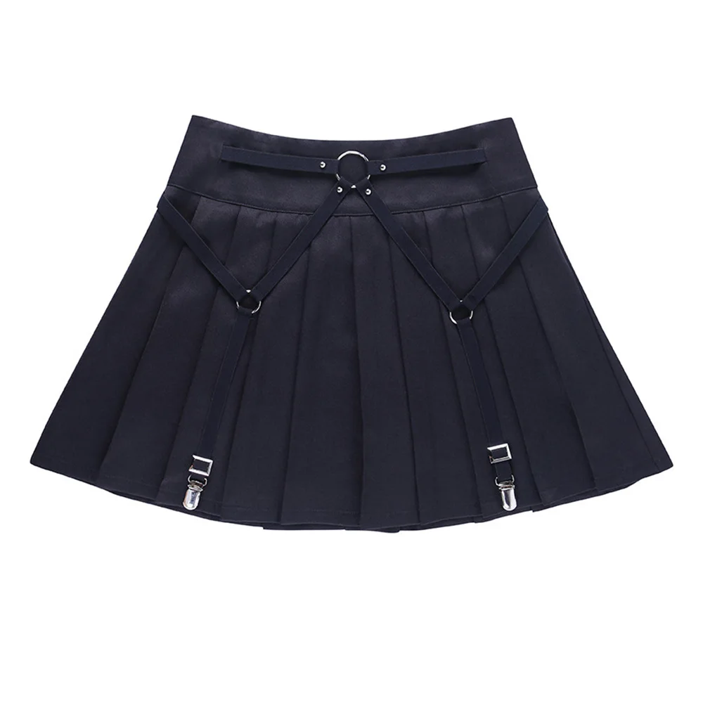 

Punk Girl Gothic Pleated Skirt Women Sexy Mini Streetwear Halloween Goth A Line Casual Skirts High Waist Summer 2021