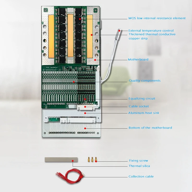 

8S 24V 200A Lifepo4 Battery Protection Board with Balance UPS Energy Inverter BMS PCB Board