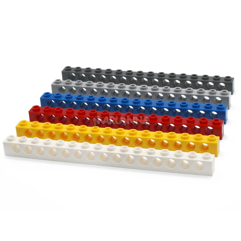 MARUMINE 1x16 с отверстием, кирпич, 10 шт., строительные блоки, аксессуары, части, 3703, классические, MOC, обучающие игрушки для детей