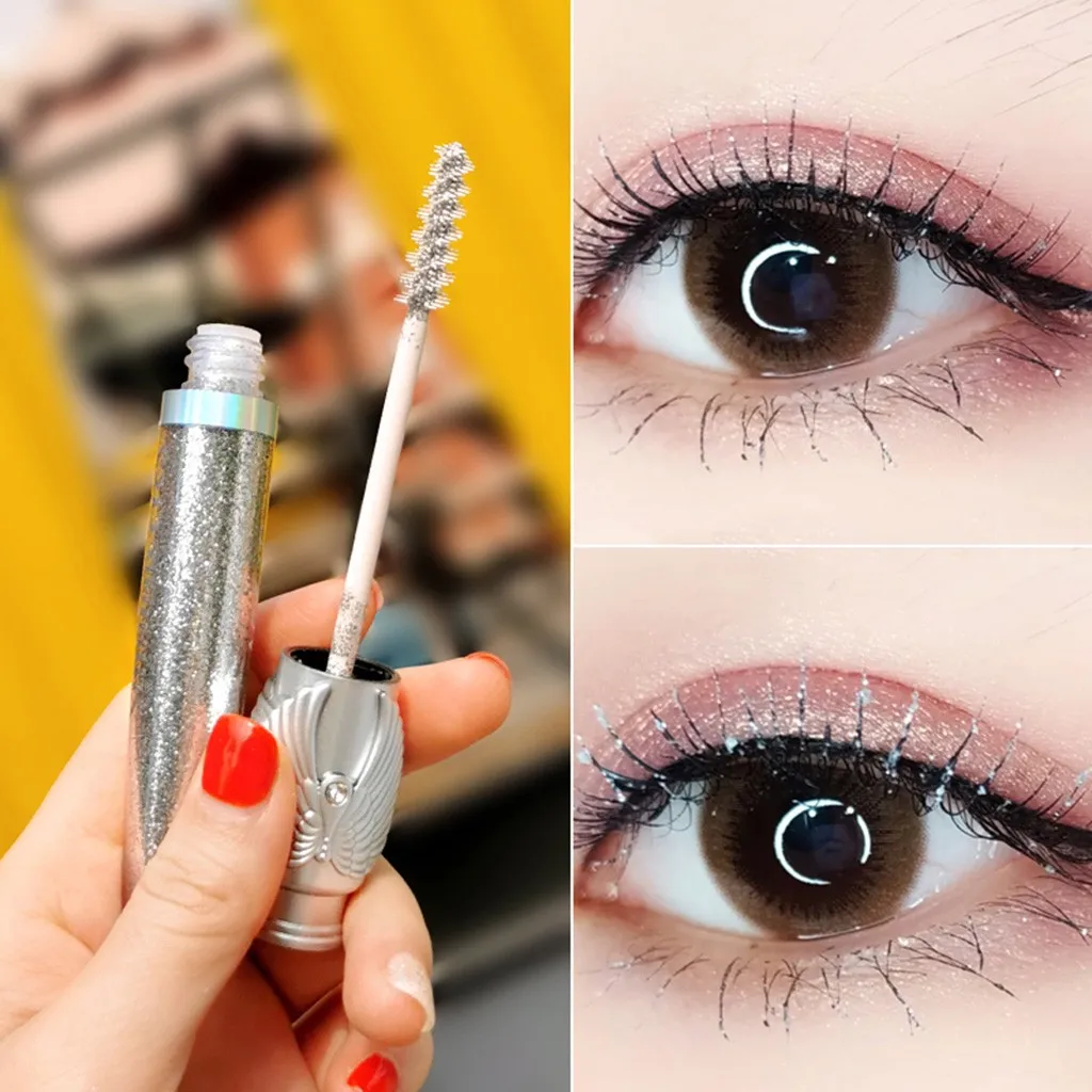 

HAICAR Mascara Sparkling Diamond Shiny Charm Mascara Volume Waterproof Extension Makeup mascara waterproof 4d silk fiber mascara