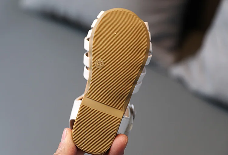 

Summer New Children's Beach Shoes Summer Toddle Girls Flats Shoes Solid Color Kids Sandals Pu Leather Flats Shoes Gladiator