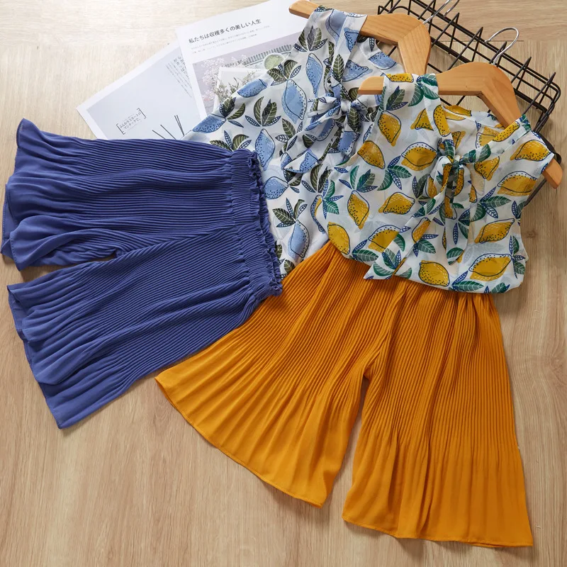 

Toddler Girls Clothes Sets Summer Kids Clothes Chiffon Tops+Pants Tracksuit Suit For Baby Girls Outfit Children Clothes 2020 New