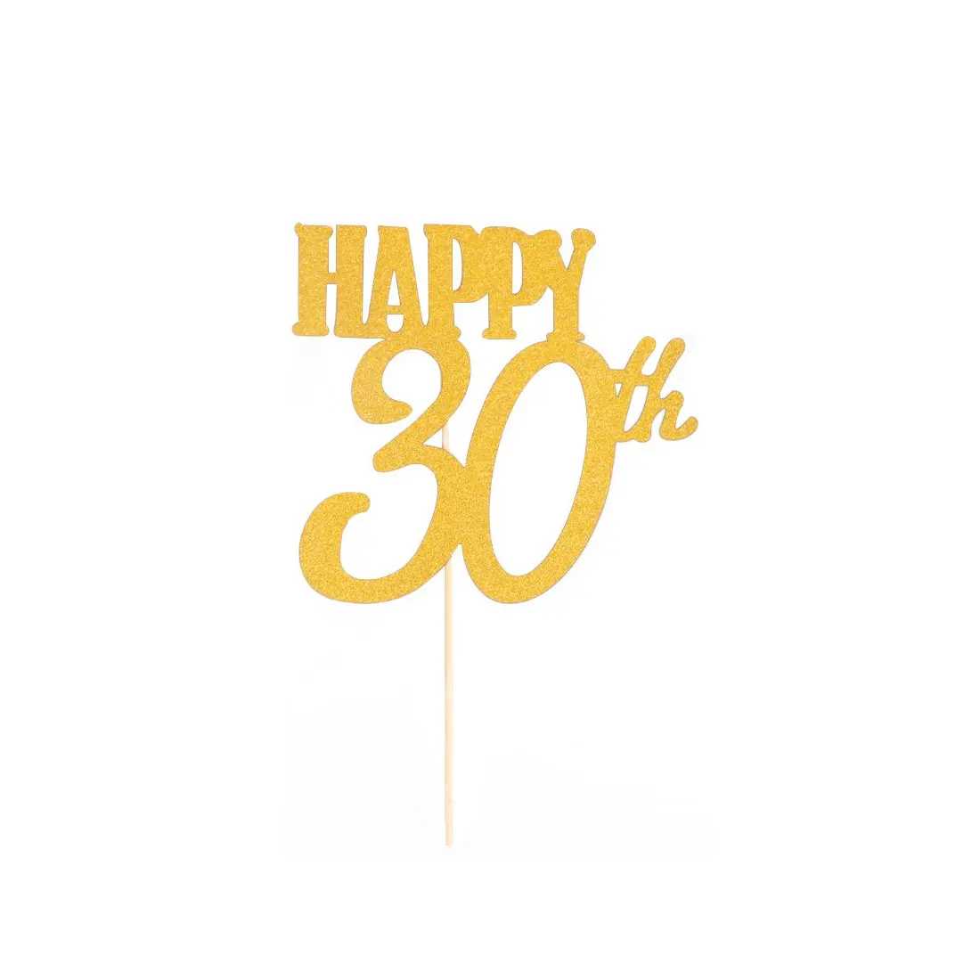 30th Юбилейный Блестящий Топпер для торта 10th/20th/30th/40th/50th/60th украшения для свадебного торта с днем рождения поставщик - Цвет: 30th