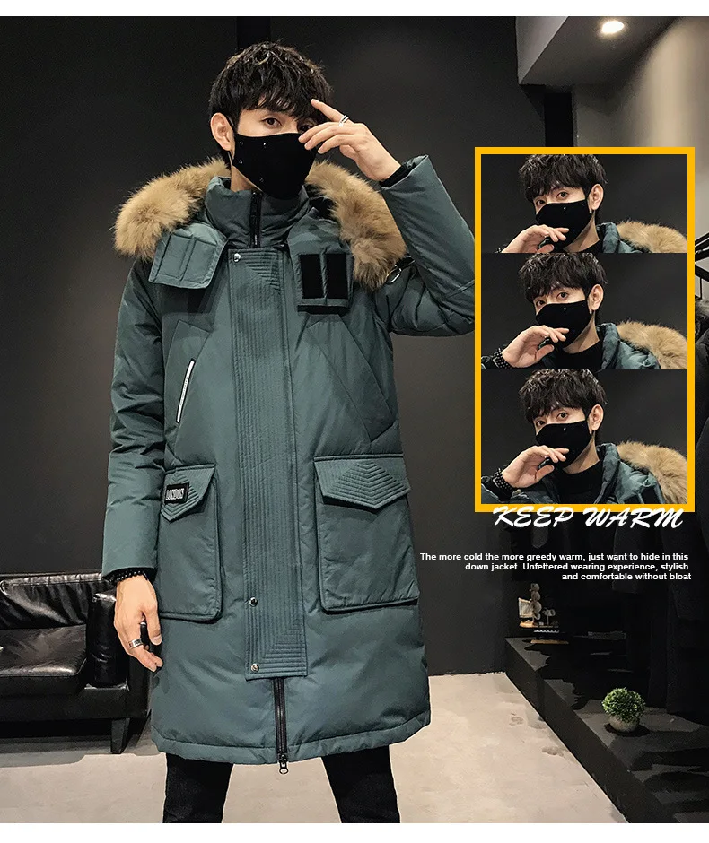 2021 Fashionable Coat Thicken Jacket Men Hooded Warm Lengthen Parka Coat White Duck Down Hight Quality Male New Winter Down Coat