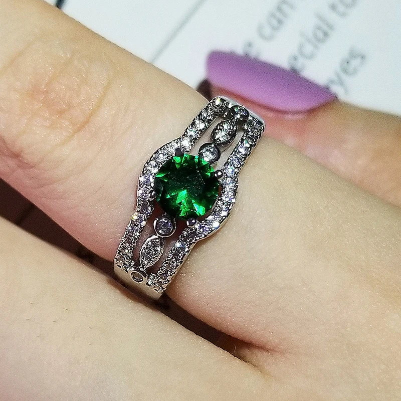 

2pcs Pack 925 Sterling Silver Necklace for Women Wedding Bridal for Brides Jewlery Set J6246-GREEN