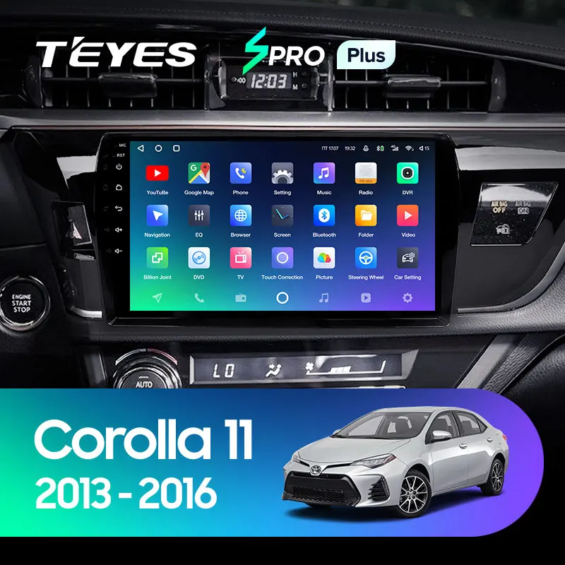 TEYES SPRO Plus Штатная магнитола For Тойота Королла Toyota Corolla 11 Middle East Edition 2013 2017 Android 10 до 8
