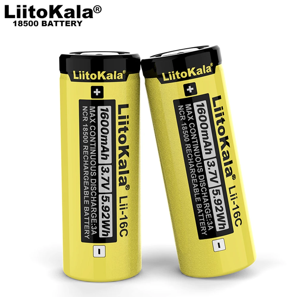 Подлинная 2020 LiitoKala Lii 16C 18500 1600 мАч 3 7 В перезаряжаемый литий ионный аккумулятор