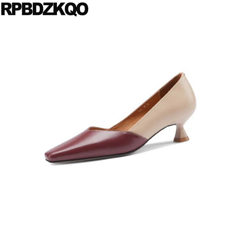 Для офиса на среднем каблуке 10 42 мульти Цветной квадратный носок тонкие 11 43