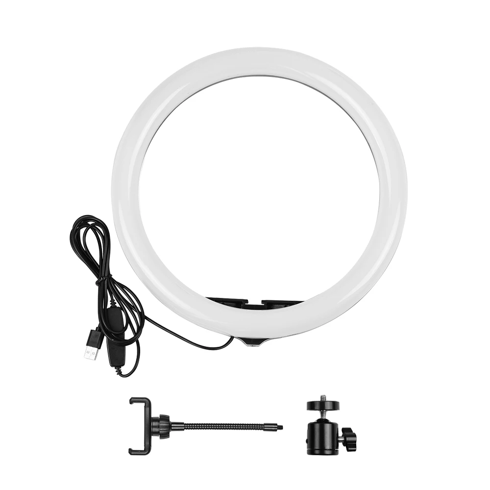 

30cm/12 inch Video LED Ring Lamp selfie Light 5600-8200K Diammable 3 Colors with Phone Clamp Holder for Video Live Streaming