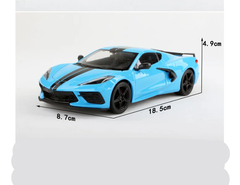 Classic high-quality 1:24 alloy 2020 C8 Stingray car model,simulation alloy car decorations,hot-selling gift toys,free shipping images - 6