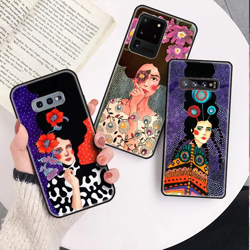 

For Samsung S9 S10 Plus S20 E Ultra A10 A230 A70 J7 Pro Note 9 10 Lite Colorful series of personality illustrations Phone Covers
