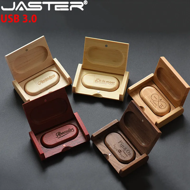 JASTER USB 3,0 высокоскоростной Логотип Деревянный+ коробка персональный логотип клиент pendrive 8 ГБ 16 ГБ 32 ГБ 64 Гб usb флеш-накопитель U диск
