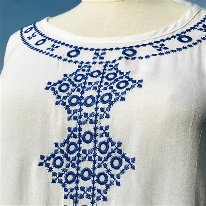 

New Arrivals Beach Cover up Embroidery Rayon Swimwear Ladies Tunics For Beach Kaftan Dress Beachwear Bathing Suit Cover ups 2021