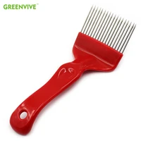 1pcs good quality 18 pin stainless steel tines comb uncapping fork scratcher two color cut honey bee beekeeping tools