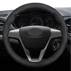 Ручной работы черная замша чехол рулевого колеса автомобиля для Lada Vesta 2015-2019 X-Ray 2015-2019