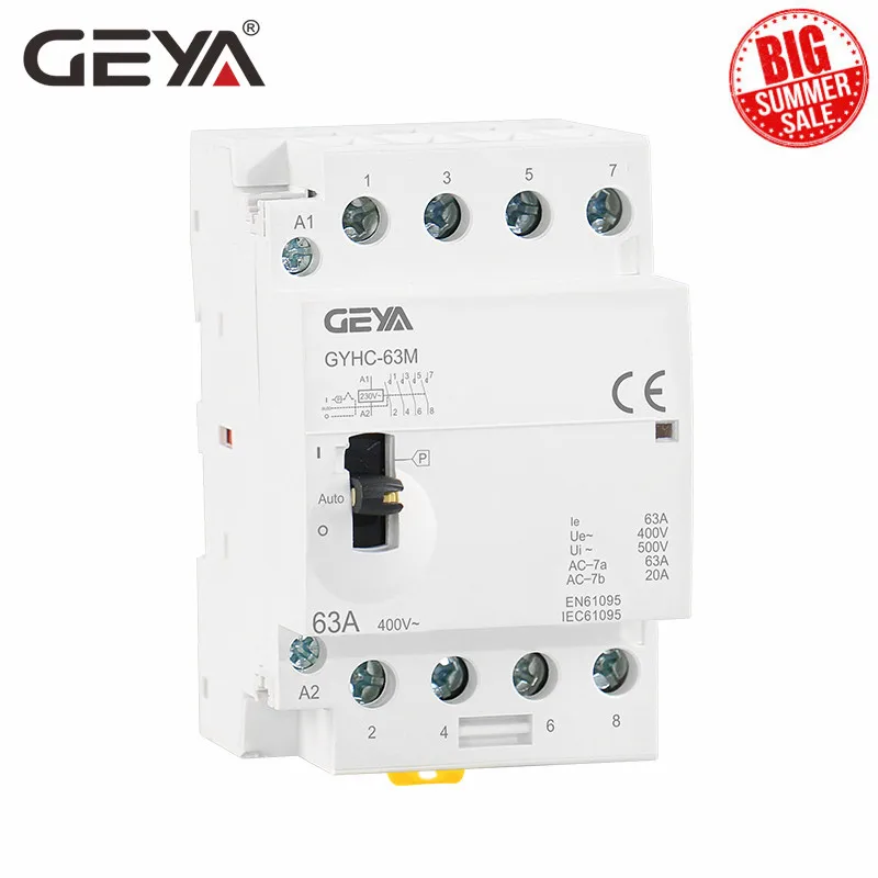 Модульный контактор GEYA GYHC 4P 40a 63a 2NC2NO или 4NO 220 В/230 В 50/60 Гц|Замыкатели| |