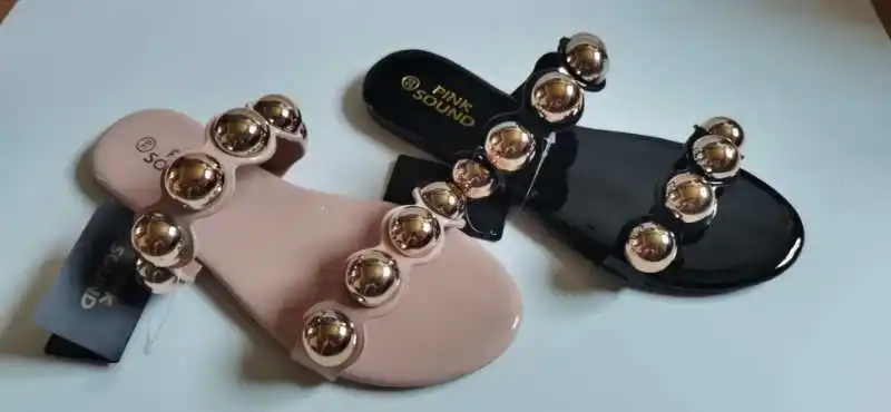 2020 Summer Metal Decoration Women Flat Slippers Platform Peep Toe Fashion Beach Outdoor Female Ladies Shoes Zapatos De Mujer