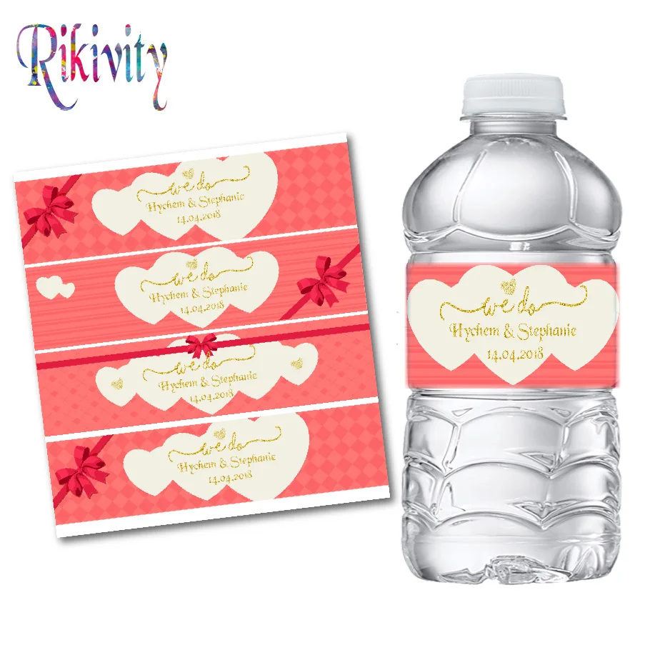 20 шт./лот этикетки на бутылки для воды в форме сердца обертка конфет свадебные наклейки детского душа