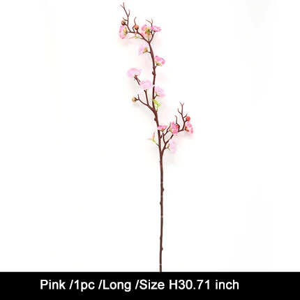 Long pink 1 шт. красные сливы искусственные цветы для наружной свадьбы украшение цветок зимнее растение для домашнего сада декор - Цвет: Long pink