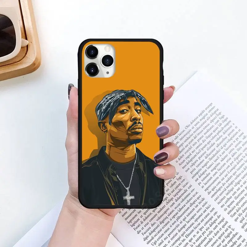 

American rapper 2pac singer Phone Cases for iPhone 11 12 pro XS MAX 8 7 6 6S Plus X 5S SE 2020 XR Luxury brand shell funda coque