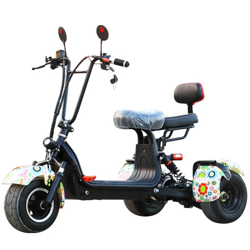 Patinete Electrico 3 колеса для роликовых Citycoco и широкими колесами Mid приводной двигатель