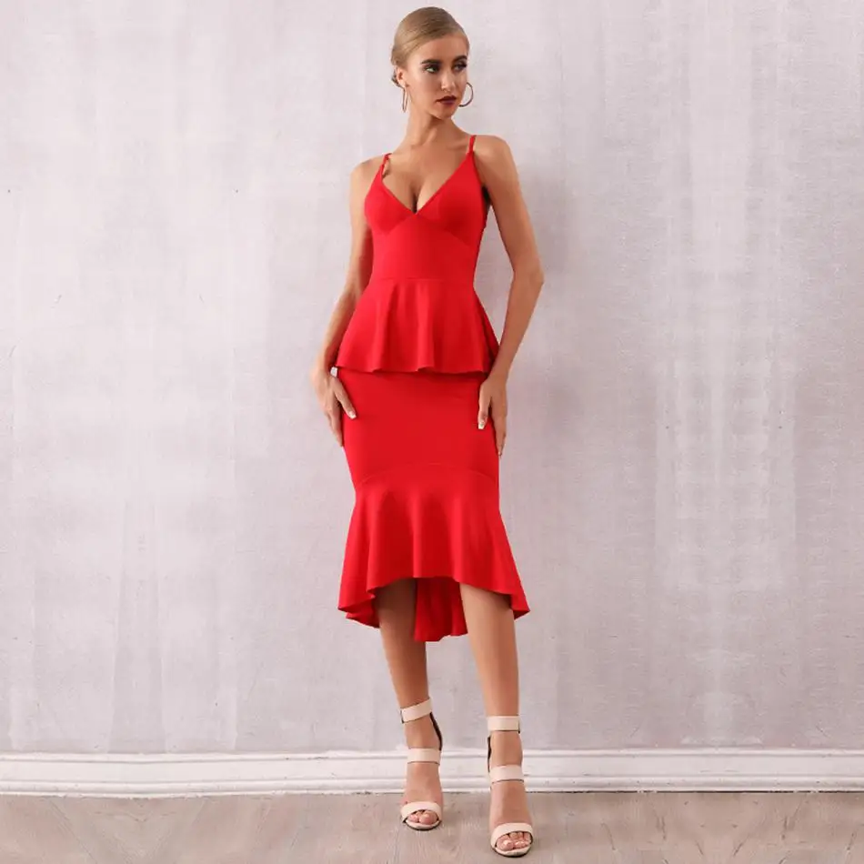 Новинка 2019 вечерние платья знаменитостей женские красные тонкие лямки с