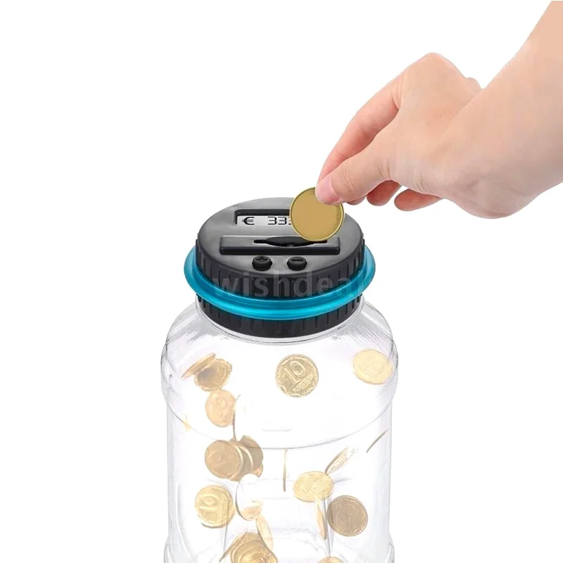 2.5L Копилка Портативный ЖК-дисплей Электронный цифровой подсчет монет для экономии денег банка коробка для хранения монет для USD Евро GBP AUD