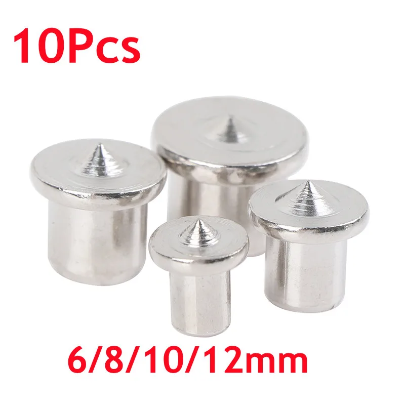 

10Pcs Deuvel Tenon Center Set 6/8/10/12Mm Hout Hout Marker Gat Tenon Center Set Houtbewerking Top Locator Rondhout Punch