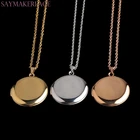 Ожерелье из нержавеющей стали с фотографией, 3 цвета, ожерелья с круглым кулоном, семейный подарок на день рождения для женщин и мужчин, ювелирные изделия